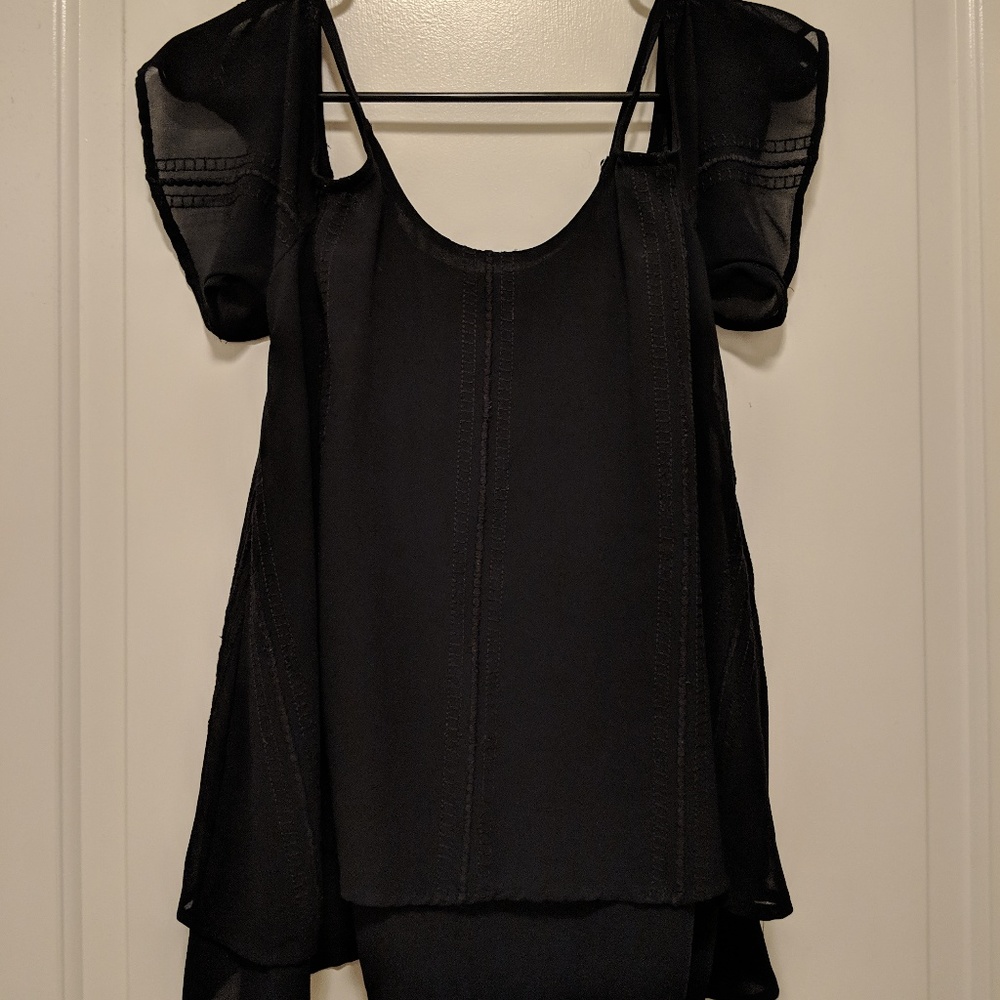 Mossimo Off-shoulder sleeve black blouse